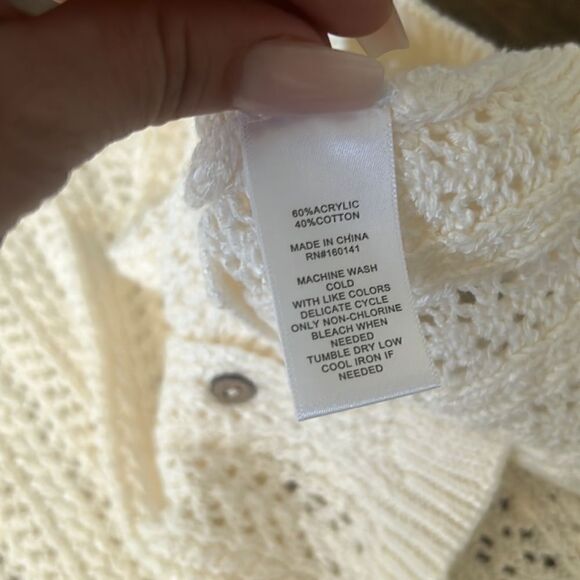 Nwt Frye BUTTON-UP POINTELLE  knitted crop TANK XL - Picture 11 of 11